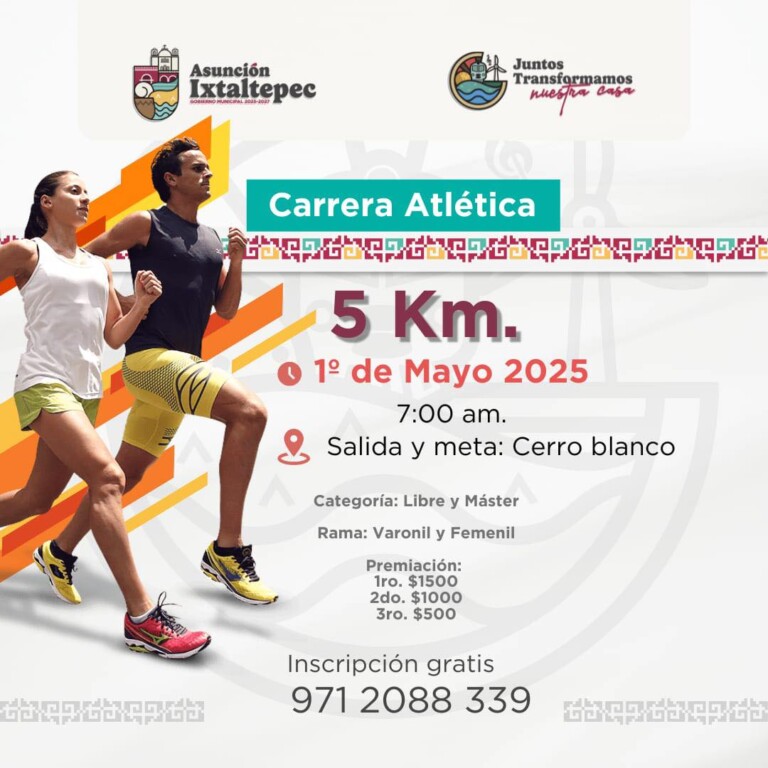 ¡Mañana es la Carrera Atlética en Ixtaltepec!
