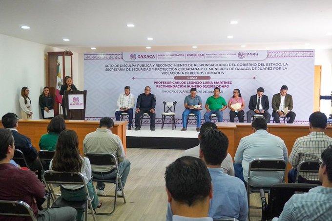 Gobierno de Oaxaca ofrece una disculpa pública a docente por violaciones a sus derechos humanos