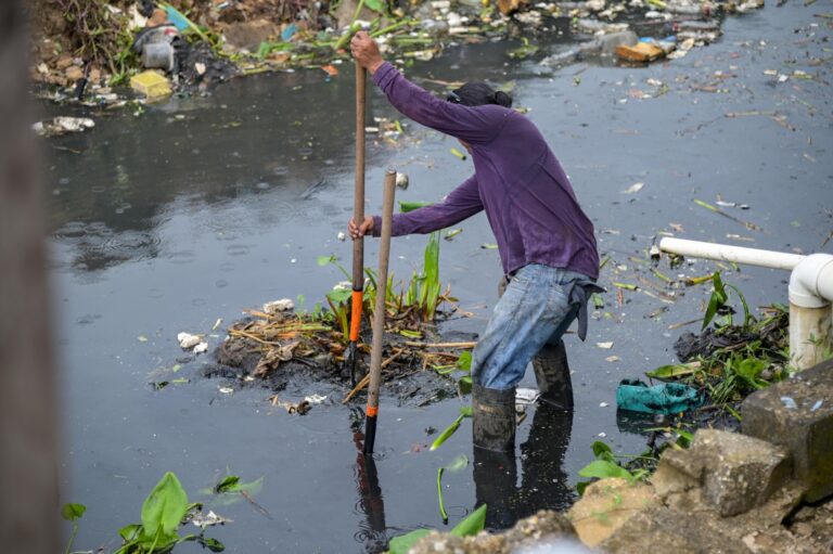Intensifican programa de limpieza de canales en Coatza