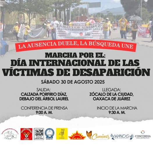 Convocan a marchar en Oaxaca por el Día Internacional de las Víctimas de Desaparición