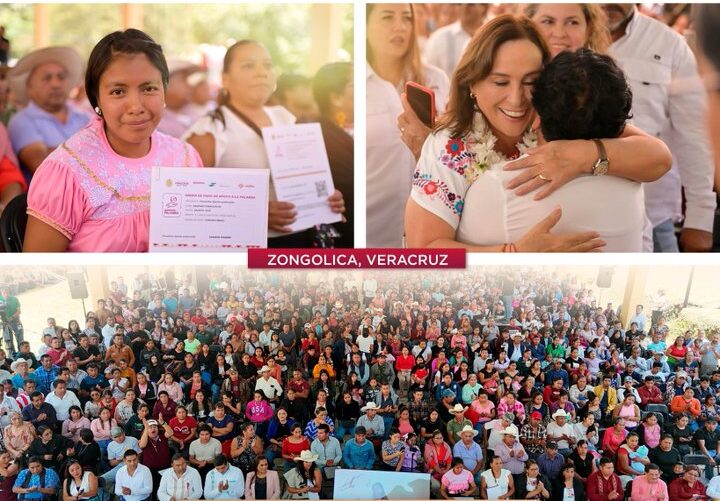 Rocío Nahle entrega apoyos en Zongolica