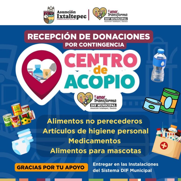 DIF Ixtaltepec se suma como centro de acopio