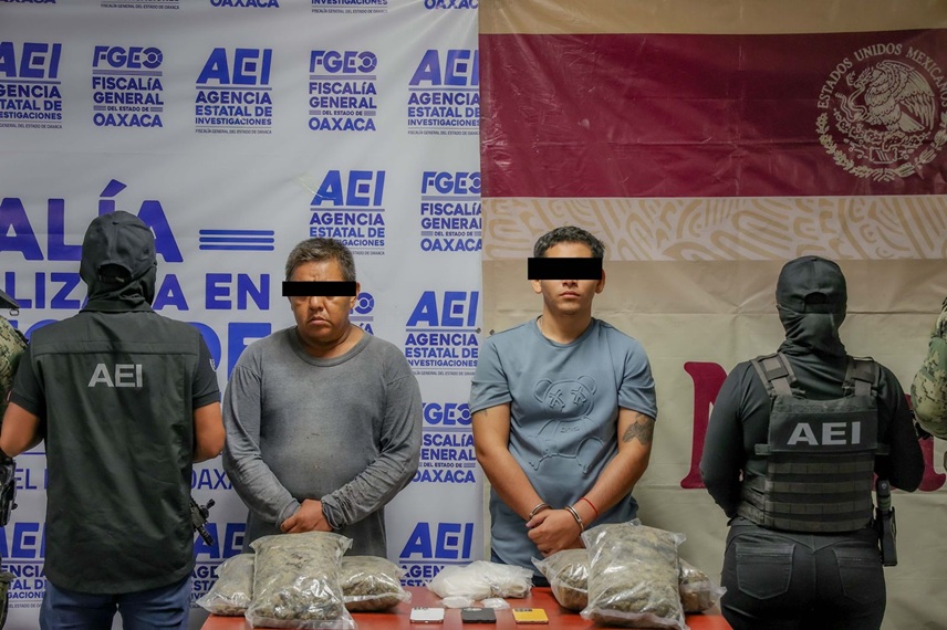 Detienen a dos y aseguran más de 100 kilos de drogas en Oaxaca