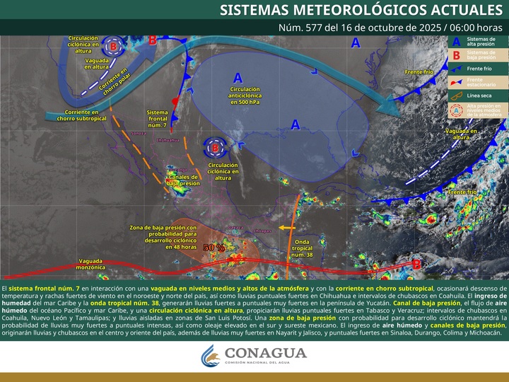 Vigilan una zona de baja presión al sur de Oaxaca