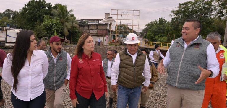 Rocío Nahle supervisa obras de desazolve en Poza Rica