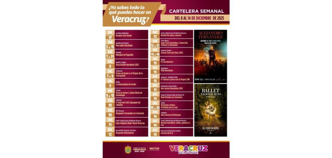 Veracruz contará con una amplia oferta cultural, artística y tradicional en diciembre