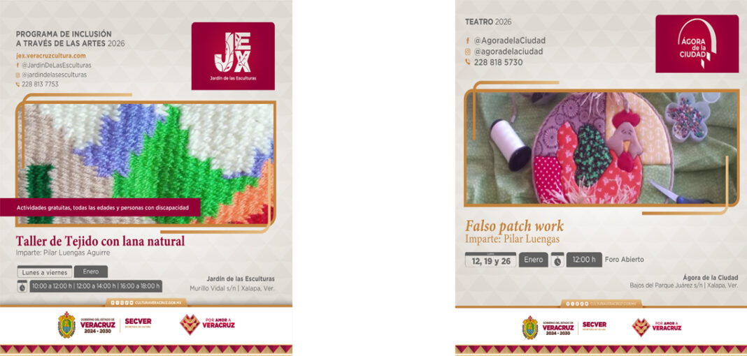 Invitan a participar en los talleres inclusivos de la Secretaría de Cultura de Veracruz