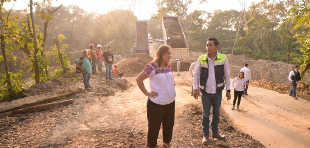 Rocío Nahle supervisa obras de infraestructura carretera y educativa en Veracruz