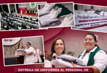 Rocío Nahle entrega uniformes a personal hospitalario de Veracruz