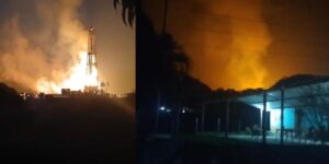 Se incendia pozo petrolero en Las Choapas, Veracruz