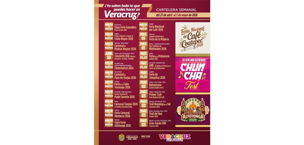 Ferias, carnavales y conciertos marcan la agenda turística en Veracruz