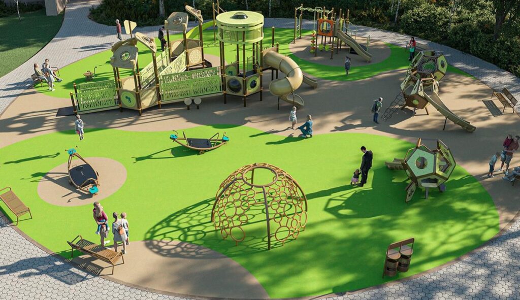 Construyen un gran espacio infantil en el Parque Primavera