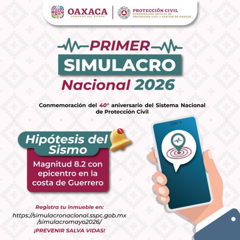 Convocan a participar en el Primer Simulacro Nacional 2026