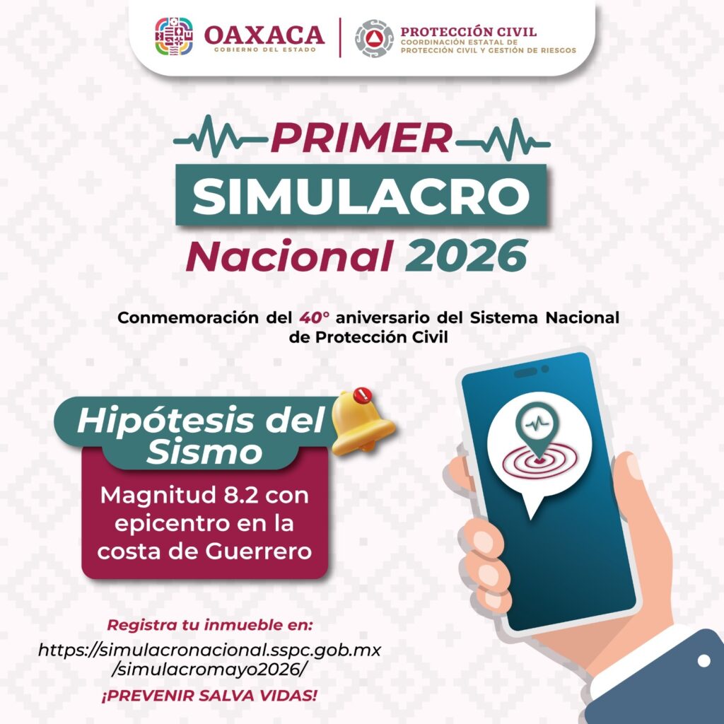 Convocan a participar en el Primer Simulacro Nacional 2026