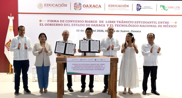 Gobierno de Oaxaca y TecNM firman convenio para fortalecer el acceso a la educación superior