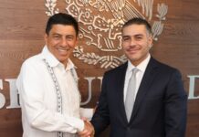 García Harfuch y Salomón Jara evalúan y dan seguimiento a trabajos de seguridad en Oaxaca