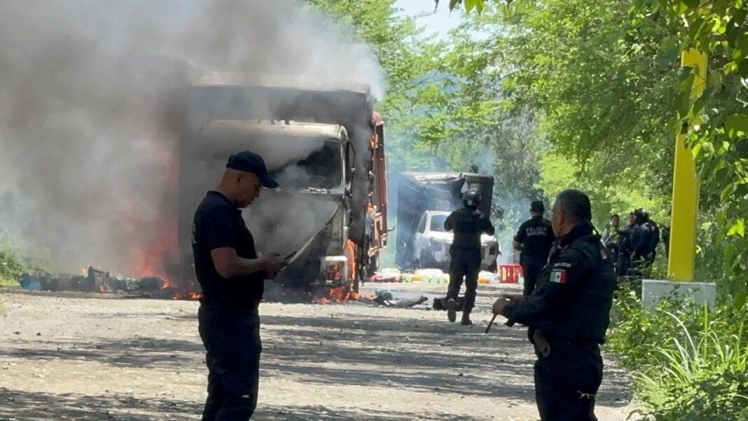 Fiscalía investiga quema de camiones en zona norte de Veracruz