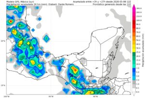 Se pronostican tormentas fuertes en algunas regiones de Oaxaca