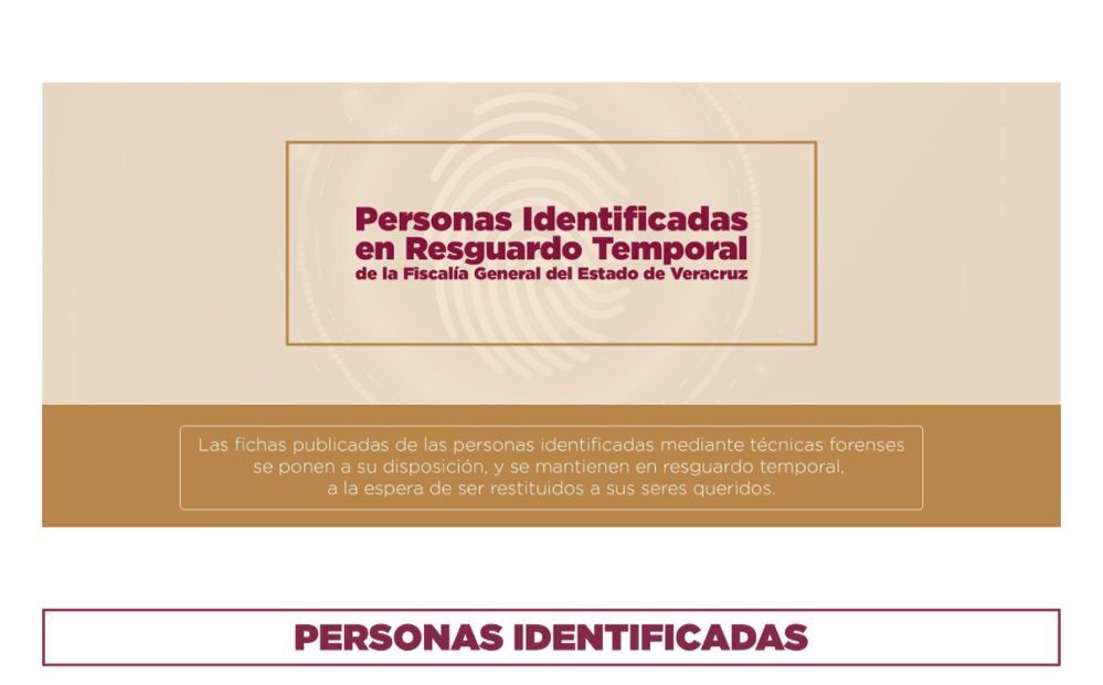 Fiscalía de Veracruz lanza micrositio con fichas de cuerpos identificados no reclamados
