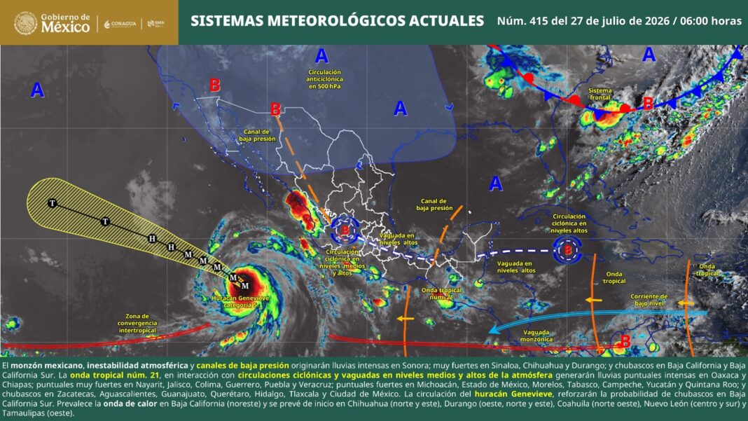 Activan alerta en Oaxaca por tormentas, altas temperaturas y corrientes peligrosas