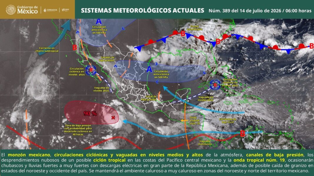 Alerta en Oaxaca por tormentas eléctricas, rachas de viento y mar de fondo