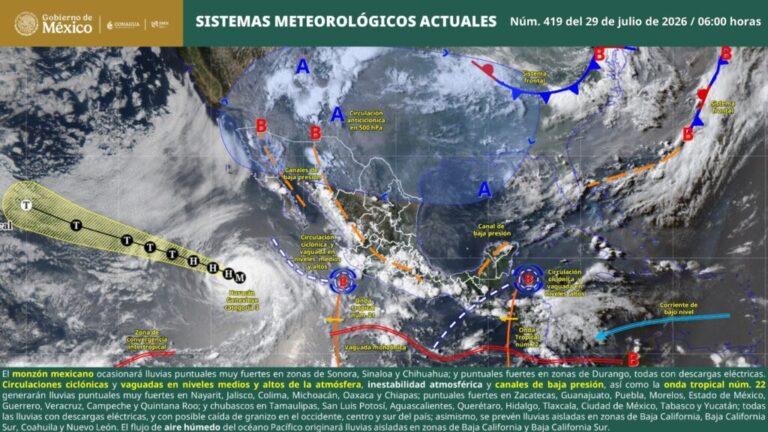 Alertan por lluvias intensas y mar de fondo en Oaxaca