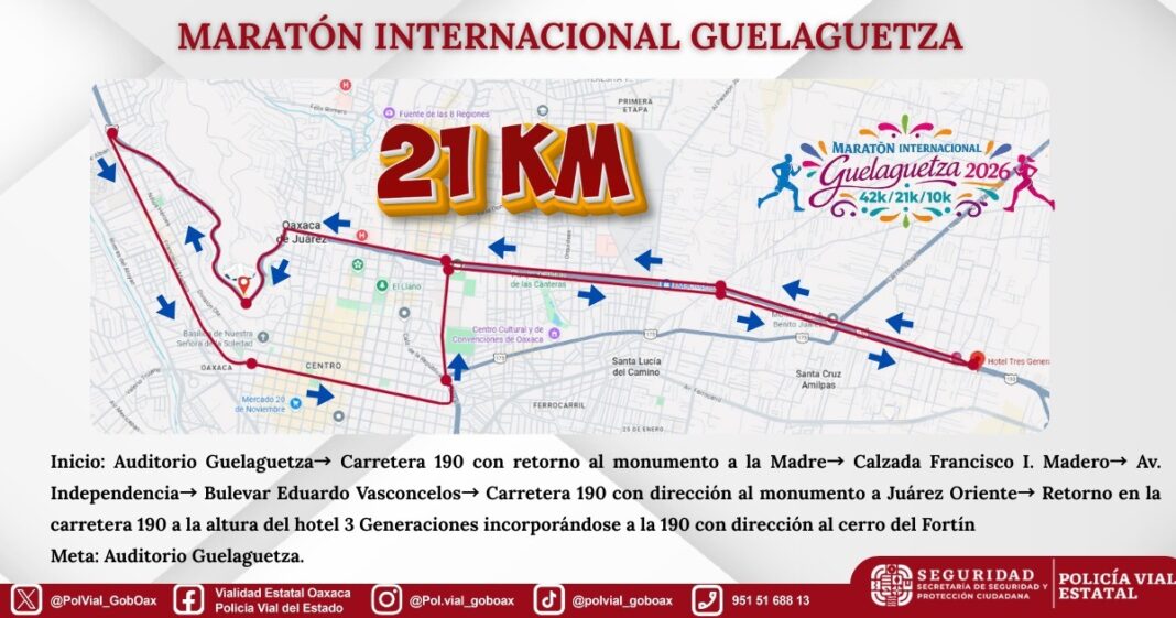 Desplegarán operativo de seguridad vial por el Maratón Internacional Guelaguetza 2026