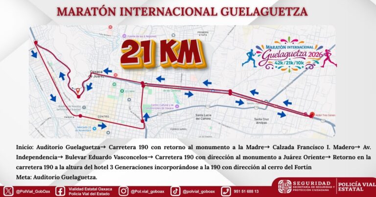 Desplegarán operativo de seguridad vial por el Maratón Internacional Guelaguetza 2026
