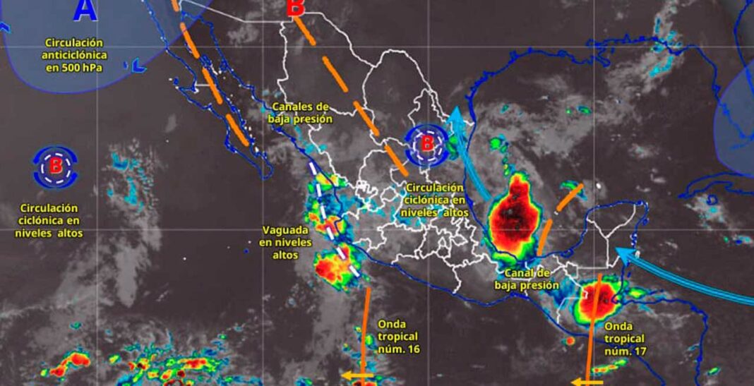 Interacción de ondas tropicales favorecerá las lluvias fuertes en Oaxaca