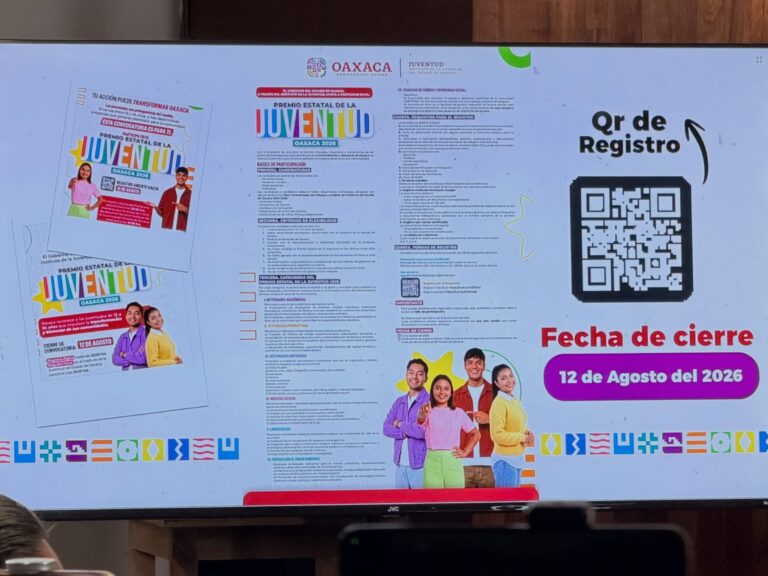 Lanzan convocatoria para el Premio Estatal de la Juventud 2026 en Oaxaca