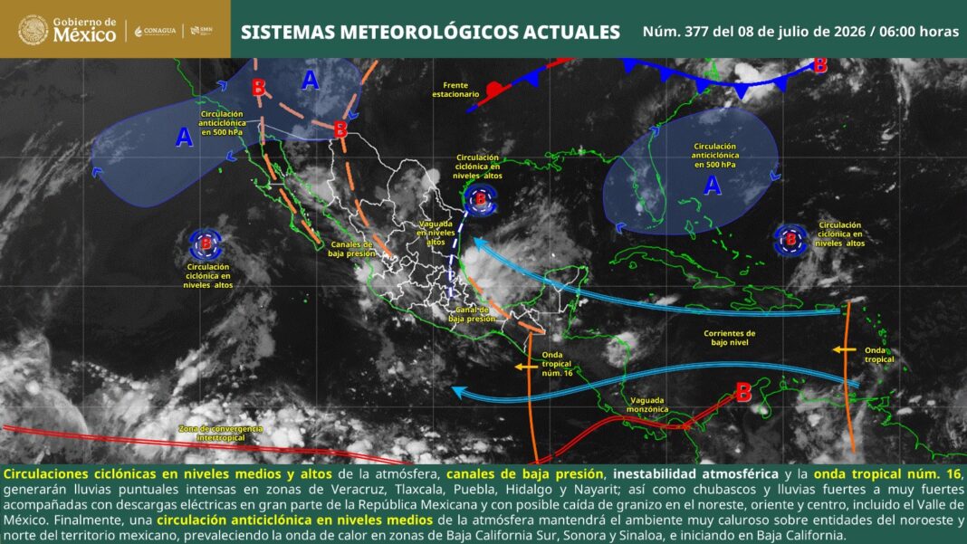 Onda tropical 16 favorecerá lluvias y tiempo inestable en Oaxaca