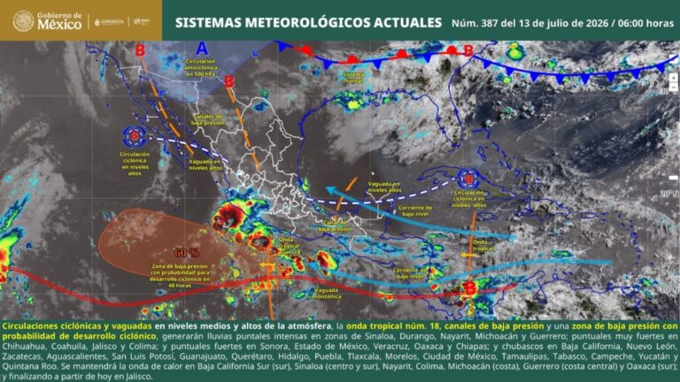 Onda tropical provocará lluvias en Oaxaca para este lunes