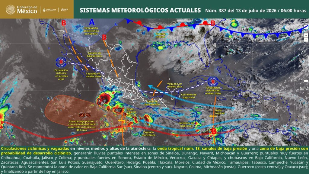 Onda tropical provocará lluvias en Oaxaca para este lunes