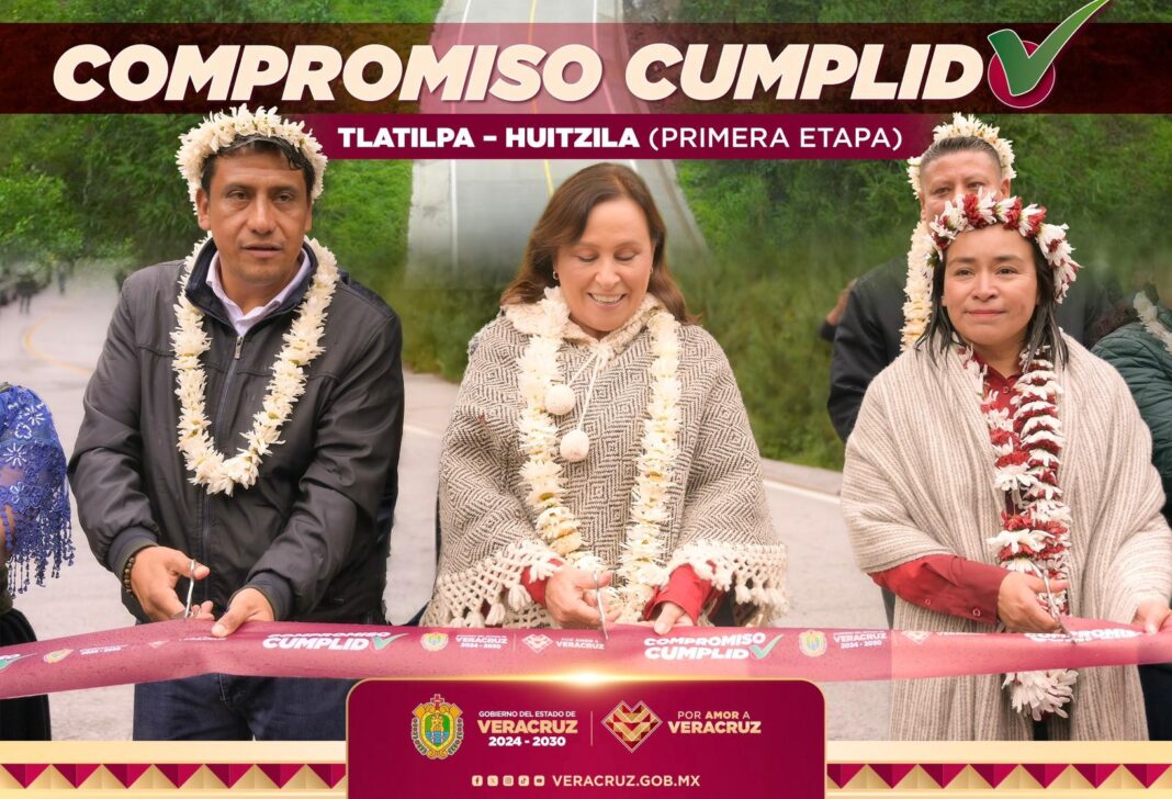 Rocío Nahle entrega obras viales e impulsa educación y salud en Zongolica