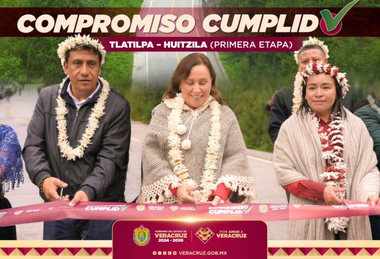 Rocío Nahle entrega obras viales e impulsa educación y salud en Zongolica
