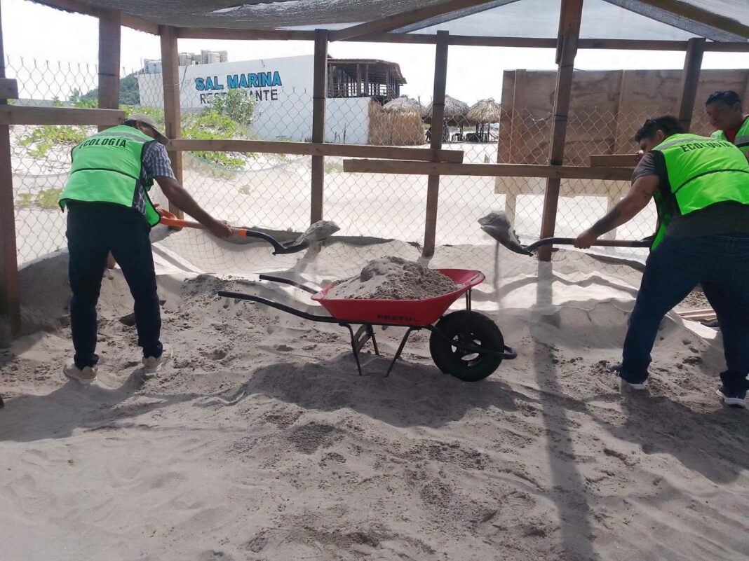 Salina Cruz concluye la rehabilitación de los campamentos tortugueros en Playa Brasil y Playa Abierta