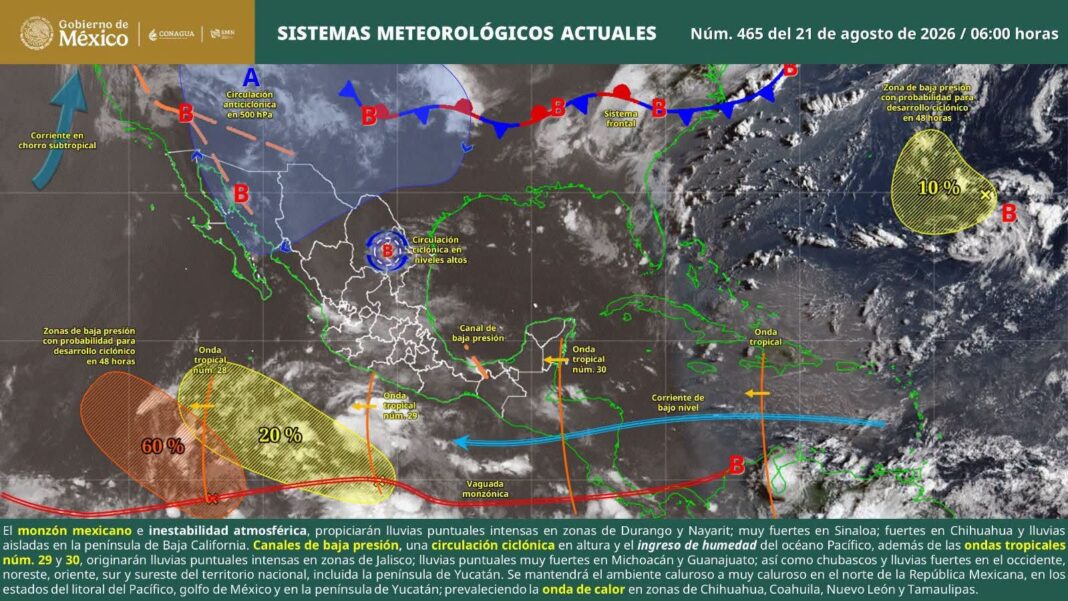Calor extremo y lluvias aisladas marcarán la jornada de este viernes en Oaxaca