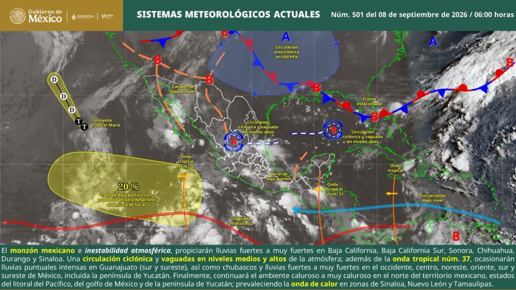 Alerta por lluvias intensas en Oaxaca ante el paso de la onda tropical 37