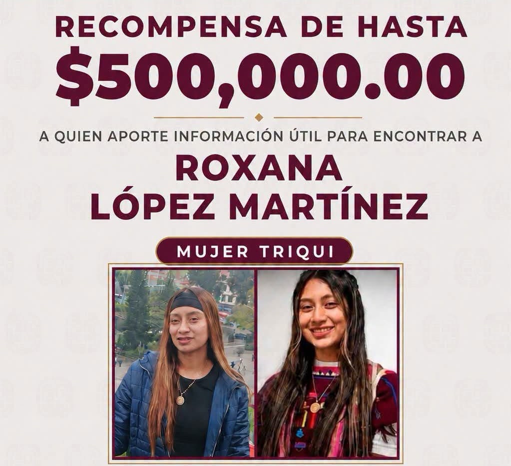 Ofrecen recompensa de 500 mil pesos para localizar a Roxana López, joven agrónoma desaparecida en Oaxaca