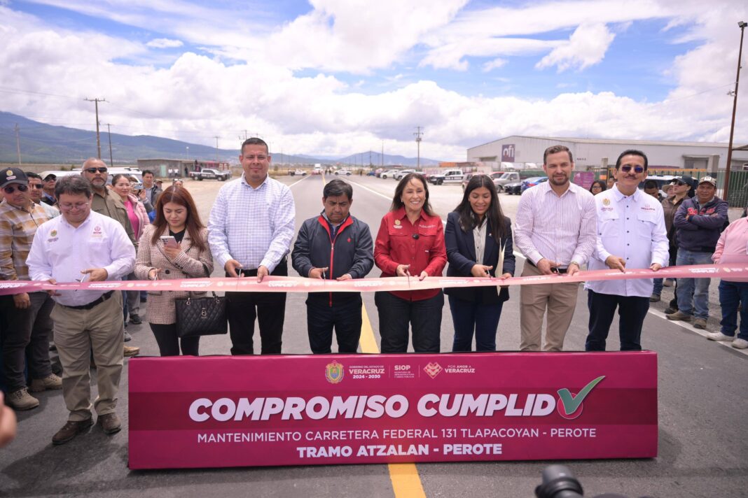 Rocío Nahle entrega rehabilitación de la carretera Atzalan–Perote