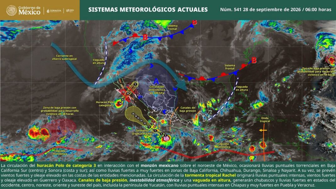 Tormenta ‘Rachel’ desata lluvias intensas y fuerte oleaje en la costa de Oaxaca