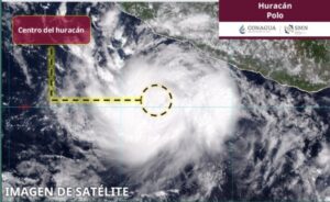 ‘Polo‘ escala a huracán categoría 1 frente a las costas de Guerrero y Colima
