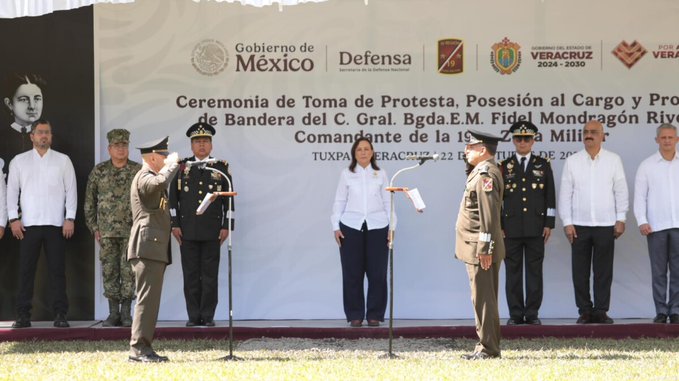 General Fidel Mondragón Rivero asume el mando de la 19/a. Zona Militar en Tuxpan