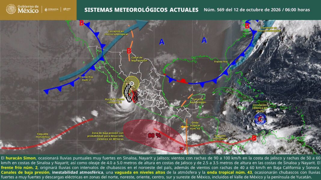 Onda tropical 43 y vaguada traerán lluvias, tormentas y densa niebla a Oaxaca