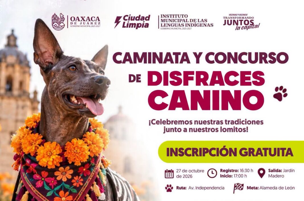 Organizan caminata y concurso de disfraces canino en Oaxaca