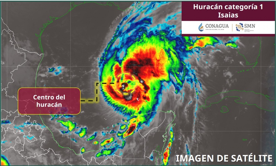 ‘Isaias’ se intensifica a huracán categoría 1 sobre el Golfo de México